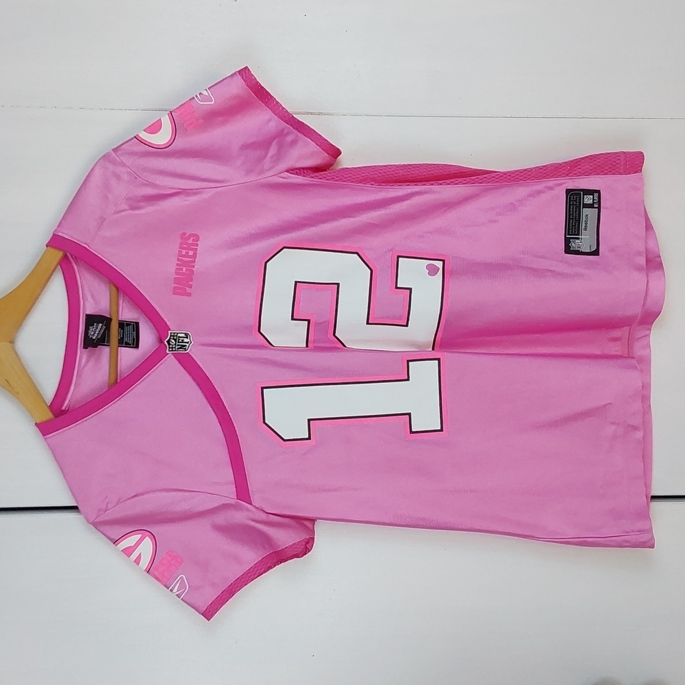 Reebok Women's Pink NFL Team Apparel Aaron Rodgers #12 Jersey Sz.L